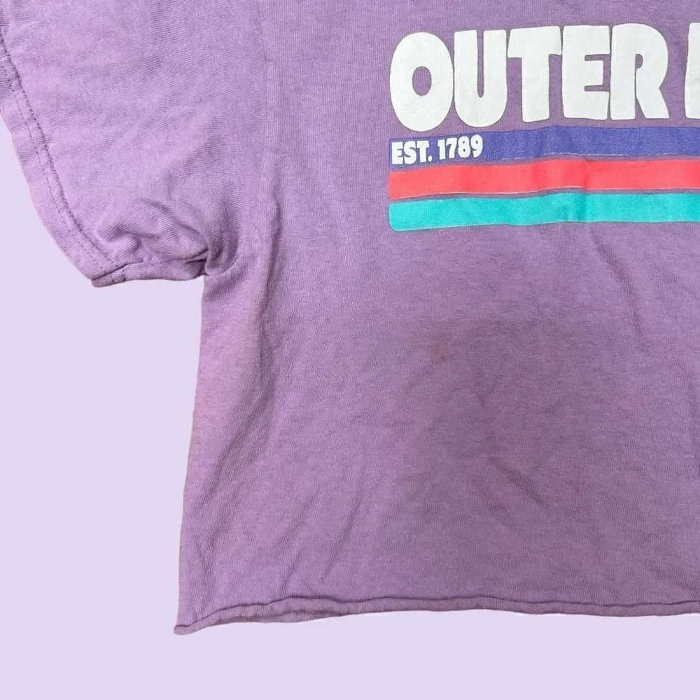 Vintage Outer Banks Purple Crop Top // coconut girl summer 2000s surf beach tee